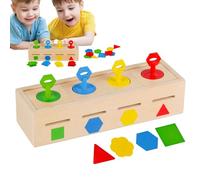 Juguetes de clasificación para niños pequeños -Bois 8.66x2.76x1.97 pulgadas | Clasificador de formas de madera | Caja de bloqueo de clasificación en forma de color, juego sensorial de desarrollo para