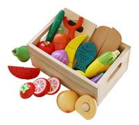 Juguetes de Cocina de Madera, Juguete magnéticos de Frutas y Verduras educativos de simulación y Juguete de percepción de Color para Bebe en Edad Preescolar niños niñas