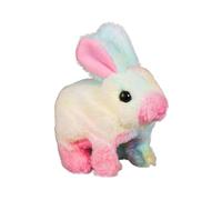 Juguetes de conejo para niños, conejito realista, Muñeca de conejo simulada que rebota juguetes de conejito, Figuras de felpa interactivas, saltar, nariz temblorosa, orejas tambaleantes, animal