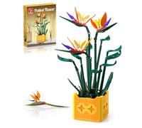 Juguetes de Construcción Ave del Paraíso 596 Piezas Flores Artificiales Bloques de Construcción Botánicos para Adultos Niños Mujeres Regalo Mujer Cumpleaños Día Madre Decoración Hogar en Plantas
