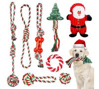 Juguetes de Cuerda para Perros de Navidad - 8 Piezas para Masticar - Regalo para Mascotas