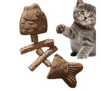 Juguetes de dentición - Banco en Fish OS | Juguete interactivo de masticación de madera | Reducción del aburrimiento de bienestar de dentare | Health Chatts Interior activo para gatos