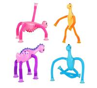 Juguetes De Dinosaurio De Taza Telescópica, con Una Función De Iluminación, , Amarillo, Rosa, Violeta, Juguetes De Dinosaurio De Tubo Flexible, Favores Educativos para Fiestas Inquietantes, Colore