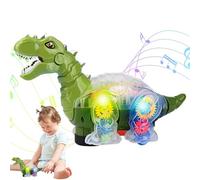 Juguetes de dinosaurio para 1 año, juguete para niños dinosaurio rastrero | Dinosaurios gateando con luces de colores Juguetes musicales para niños,Gears Design Dinosaurio Juguetes pe