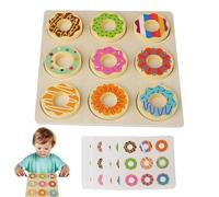 Juguetes de Emparejar - Juguete de Pensamiento Lógico con Donuts de Madera | Juego de Clasificación de de Madera para Mesa | para Niños para Cumpleaños Navidad y Guardería Escuela