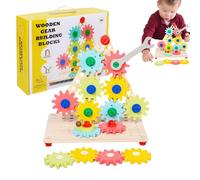 Juguetes de Engranaje para,Juego de Mesa con Engranajes Giratorios de Madera para - Juguete de Desarrollo del Pensamiento Crítico Ideal para Viajes, Casa, Escuelas y