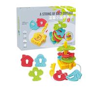 Juguetes de Enhebrar para,Juguetes de cuerda de alambre | Juego de clasificación de coincidencia de formas - Juego de Red de Bloques de Madera con temas de fruta, Herramientas educativas educativas