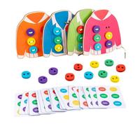 Juguetes de enhebrar para niños pequeños - Foto Juguete de madera para enhebrar, coser botones, juego de cartas para practicar habilidades básicas, juguetes de motricidad fina para niños, juguete educ