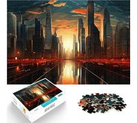 Juguetes de Entretenimiento Familiar Horizonte de la Ciudad Moderna Puzzle de 1000 Piezas para Adultos 26x38cm Mejorar el Amor Entre Parejas