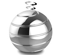 Juguetes de Escritorio cinéticos, Bola giratoria de ilusión óptica de Cuerpo Completo, Regalos para Hombres, Mujeres, niños, tamaño de 1.5 Pulgadas (Plata)