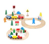 Juguetes de ferrocarril de Madera para niños pequeños, 33 Piezas de ferrocarril magnético con rieles de Madera, para Thomas, Brio, Juego de rieles, Regalos para 3, 4, 5, 6 años