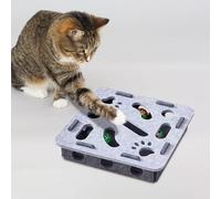 Juguetes de fieltro para gatos, juguete interactivo de rompecabezas de entrenamiento cerebral para gatos, caja de estimulación mental con campanas, caja de enriquecimiento de lima de uñas para gatos