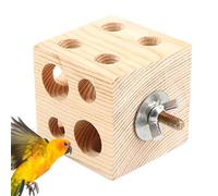 Juguetes de Forrajeo para Aves - Accesorios de Jaula de Madera Divertidos,Juguetes de Enriquecimiento con Bloques Destructibles para Aves | Para Hámster Chinchilla Agapornis Lorito Guacamayo Cacatúa E