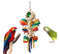 Juguetes De Forrajeo para Aves - Juegos De Masticar Coloridos De Madera Natural,Juguetes para Aves Mascota - para Varios Espacios De Juego En Interior Patio Ventana Balcones Jardín