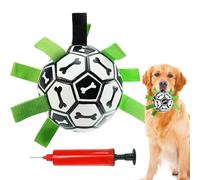 Juguetes de fútbol para perros: Herding con correas de nylon, juego de ejercicios de cachorro duradero | Aburrimiento al aire libre Buster A prueba de masticar Juguetes aptos para el agua para