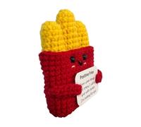 Juguetes De Ganchillo Positivos,Papas Fritas De Apoyo Emocional | Papas fritas de crochet de apoyo emocional | Comfort Fries linda decoración de la habitación, juguete de ganchillo con tarjeta , anima