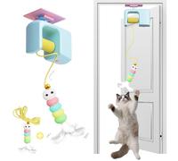 Juguetes de gato para colgar en la puerta para gatos de interior, gatitos adultos, juguetes interactivos para gatos, juguetes retráctiles automáticos de enriquecimiento para gatos, juguetes para