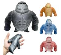 Juguetes de Gorila de Mono Látex, Juguete De Gorila para Apretar,Figuras De Gorila,Divertido Juguete de Mono antiestrés, Alivio del Estrés y Anxiety, La Diversión#Negro Gorilla Stress Toy