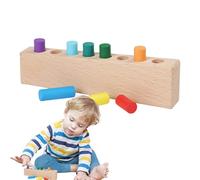Juguetes De Habilidades Motoras Finas para Niños - Juguete Entrenamiento Coordinacion Mano - Tablero De Inserciones con Palitos De Madera Coloridos | para Niños y Niñas de Casa Preescolar Guardería