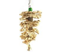 Juguetes de hueso de sepia tejida de hierba natural para mascotas, loro, pájaros, para pájaros grandes, accesorios de jaula para periquitos, percas para loros, percas para loros, perca de cuerda