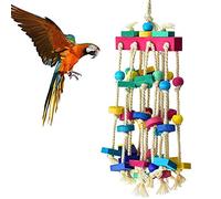 Juguetes de Jaula para Loros, Juguete de Loro, Juguete de Madera para Loros, Juguete para Masticar Aves, Juguete Colorido del Pájaro de Bloques de Construcción para Loros, Pájaros, Pararse, Jugar