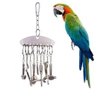 Juguetes de jaula para pájaros, juguetes de jaula - juguetes de jaula de guacamayo de acero inoxidable - educación de exploración interactiva, juegos destacados para el no