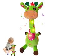 Juguetes de jirafa para bailar, cantar, hablar y grabar con función de control de volumen, muñeco de peluche ligero para bebés que repite lo que dices, regalos y decoración para el hogar (jirafa verde