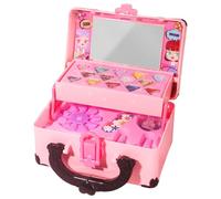 Juguetes de kit de maquillaje para niñas - niño que hace sonar cosmético, conjunto de vanidad caso de transporte | Accesorios juego rol con colores lavables, imagen , caja de regalo de belleza