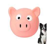 Juguetes de látex para mascotas, masticable chirriante para cachorros, 2.3 x 2.3 pulgadas, duradero, divertido cerdo con diseño de lengua, juego sensorial de sonido chirriante, forma de chupete