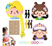 Juguetes de libro ocupados trenzados, juguetes trenzados para niñas | Libro ocupado de , material educativo para trenzas de cabello,Juguetes de clasificación de habilidades motoras, juguete de