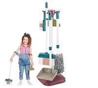 Juguetes de limpieza para niños | Kit de limpieza seguro para juegos de ficción con juego de escoba | Juguetes educativos reutilizables para niños para aprender y jugar d