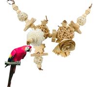 Juguetes De Loro Natural - Accesorios Para Masticar Pájaros, Conjunto De Madera Colgante | Jaula Toys For Conure, Parkeet, Cassady Y Love Bird, Fomenta La Búsqueda De Alimentos, Molienda D