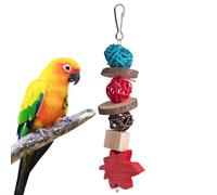 Juguetes de loros para pájaros grandes, bola de ratán de madera natural para pájaros, juguetes de entrenamiento para pájaros pequeños, medianos y grandes, adecuados para todo tipo de
