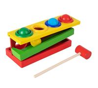 Juguetes de madera Montessori, juguete de martillo, juguete Montessori de madera para niños pequeños de 1 a 3 años, banco de golpes con bolas coloridas para la coordinación mano-ojo y el desarrollo d