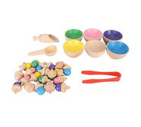 Juguetes de Madera para Clasificar Colores para Niños de 3 a 5 Años - Juego de Aprendizaje Montessori con 6 Colores Brillantes para Desarrollar Habilidades Motoras Finas, Conteo y