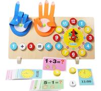 Juguetes de matemáticas de madera, conteo de dedos y relojes, juguete educativo, juguete Montessori, juego educativo a partir de 4, 5 y 6 años, valioso para aritméticos, números, aprendizaje, regalo