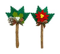 Juguetes De Navidad Para Gato - Juguete Masticar De Fieltro Suave - 2 Juguetes De Gato - Palo De Vid Plateado Natural - Lindo Interactivo para Gatos De Interior - Juguetes De Gato Para
