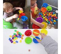 Juguetes de Oso para Contar Arcoíris para Niños con Vasos y Pinzas Apilables para Reconocimiento de Números y Colores, Entrenamiento de Habilidades Matemáticas para el Desarrollo Educativo
