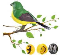 Juguetes de pájaros artificiales: juguete de pájaros interactivos eléctricos, pájaros falsos decorativos | Aves de simulación realistas que hacen sonidos con luz y control de voz, adornos de árboles p