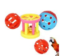 Juguetes de pájaros para loros,Chew Balls Bird Periquito Juguete | Material ABS resistente a mordeduras, se puede colgar con campana, fácil de atraer pájaros, mascotas, periquitos, conures, aprende nu