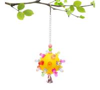 Juguetes de pájaros para loros, juguetes de loro para pájaros medianos | Planet Design Juguete de masticación colorida,Relieve Aburrido Jaula Accesorios Formación Bola de botín con campana para