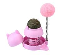 Juguetes de pared Catnip - Bola de hierba gatera de dientes de molienda, de bola de hierba gatera segura y giratoria con bola de plumas para varita - gato lamiendo bola de para pared