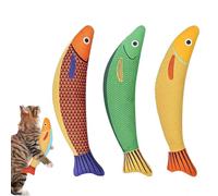 Juguetes de peces con hierba gatera, paquete de 3 figuras arrugadas, gatito interactivo, masticable para la salud, equipo de ejercicio en interiores, entretenimiento para mascotas, formas realistas de