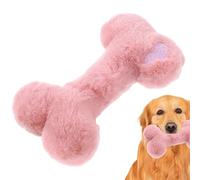 Juguetes de peluche con hueso para perros - Suave masticable vocal de 18 x 10 cm, juguete interactivo con chirrido, forma de hueso para cachorros | Juguete masticable portátil para perros de pic
