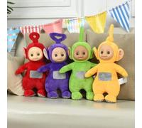 Juguetes de peluche de 25 cm Teletubbies Bebé Muñeca Dibujos Animados Película Juguetes de Peluche Sofá Mochila Decoración del Hogar Cumpleaños Regalo de Navidad para Niños 4 Piezas