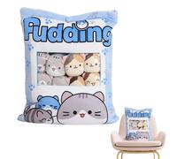 juguetes de peluche de animales, almohada de tiro de animales - Cojín de felpa extraíble para aperitivos para gatos - de mesa, juguetes blandos para niños para sala de estar, dormitorio, coche, aparta