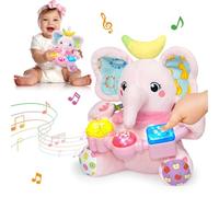 Juguetes de peluche de elefante para bebés de 3 a 6 a 12 meses, juguetes musicales para bebés de 12 a 18 meses, juguetes de aprendizaje temprano con luz y sonido, juguetes para el tiempo de boca abajo