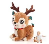 Juguetes de peluche de Navidad, 20 cm, alce, decoración navideña, peluche, para niños y niñas, regalos de cumpleaños de Navidad