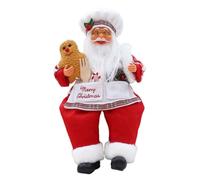 Juguetes de peluche navideños, decoraciones de Papá Noel,Peluche de Papá Noel sentado de pie relleno | Figuritas coleccionables del Festival de dibujos animados, decoración del hogar de vacaciones