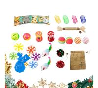 Juguetes de peluche para gatos - Pelota de salto interactiva con temática navideña para gatitos, accesorio para mascotas, kit de juguetes masticables resistentes a las mordeduras para gatos pequeños